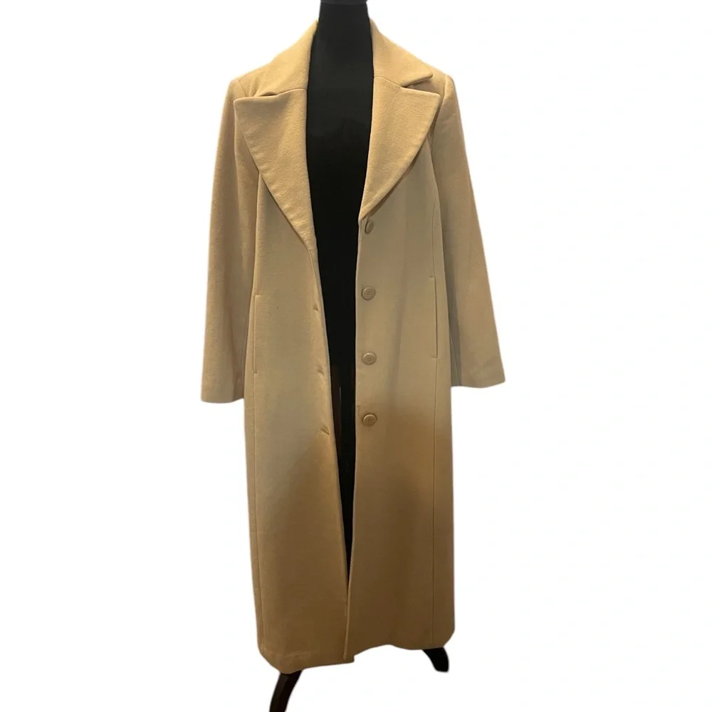 Chadwicks vintage full-length single breast camel-colored wool coat,Large - Picture 4 of 9
